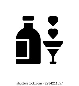 Valentine's Day, Glyph, Christmas, Love, Holiday, Flat Icon Logo Illustration Vector Isolated.  Suitable for Web Design, Logo, App.