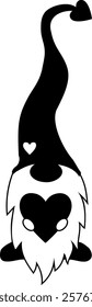 Valentine's Day gnome with heart. Vector illustration