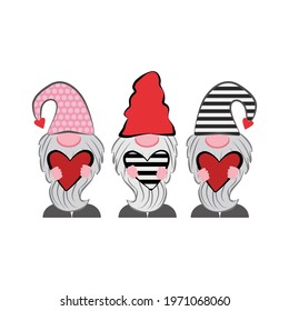 valentines day gnome t shirt design vector 