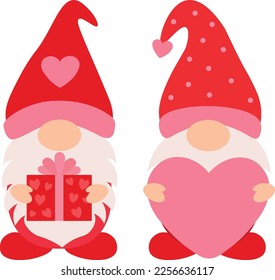 Valentine's day Gnome vector illustration