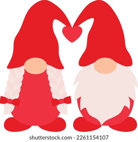 Valentine's day Gnome vector illustration