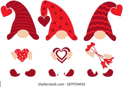 Valentines Day Gnomes with hearts