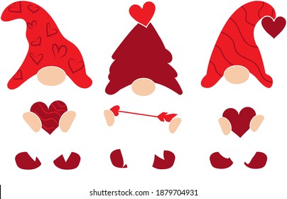 Valentines Day Gnomes with hearts
