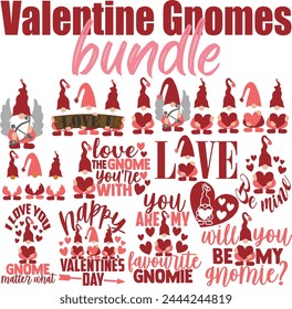 Valentine's Day Gnomes Vector Designs Bundle