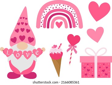 Valentine's day Gnomes vector illustration