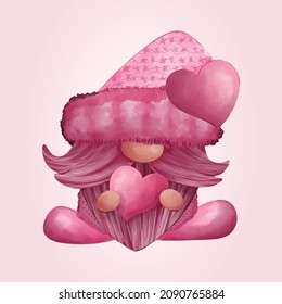 Valentine's Day Gnomes, watercolor hearts, wedding cards and love cards.