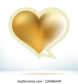 Valentine's day gold speech bubble.  + EPS8 vector file