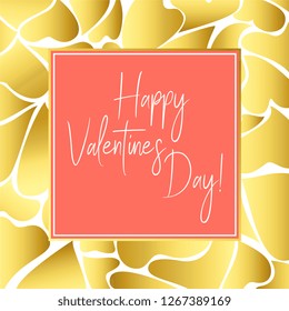 Valentines Day Gold Square Shape Greeting for instagram