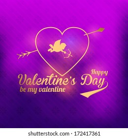 Valentine's Day Golden Badge Vector Design