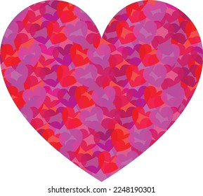Valentines Day graphic with overlapping heart pattern