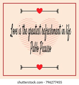 Valentine's day greating card. Saying, quotation, phrase abput love. Typography poster, card, label, banner design set