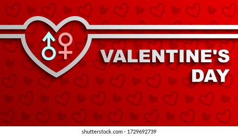 Valentines day greeting background, Valentines day background Paper tab in the form of heart, Vector illustration
