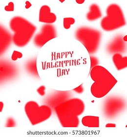 valentines day greeting background with red hearts