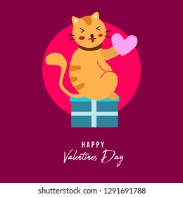 Valentines Day greeting card. 14th of february. Happy Valentines Day
