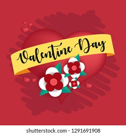 Valentines Day greeting card. 14th of february. Happy Valentines Day