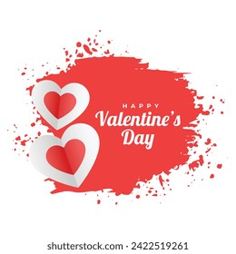 Valentines Day greeting card. 14th of February. Happy Valentines Day. Vector sweet and cute with background with realistic 3D red hearts. Banner for the site or postcards. Place for text.