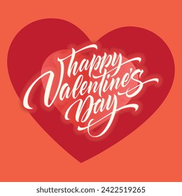 Valentines Day greeting card. 14th of February. Happy Valentines Day. Vector sweet and cute with background with realistic 3D red hearts. Banner for the site or postcards. Place for text.