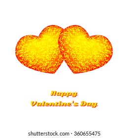 Valentine's day greeting card with abstract couple heart on white background