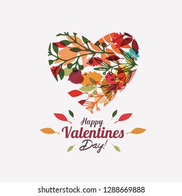 Valentine's day greeting card background template, floral style