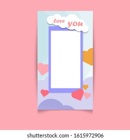 Valentine's Day greeting card background for printing