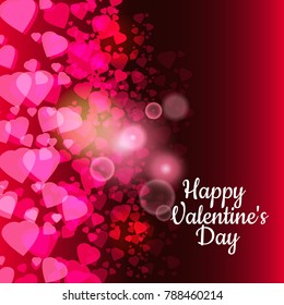 Valentine's day greeting card, background, red hearts, flash, vector, illustration, isolated