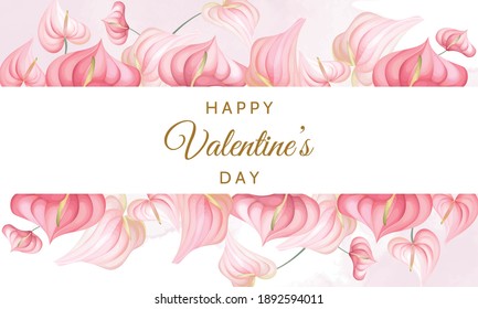 Valentine's day greeting card with beautiful floral
