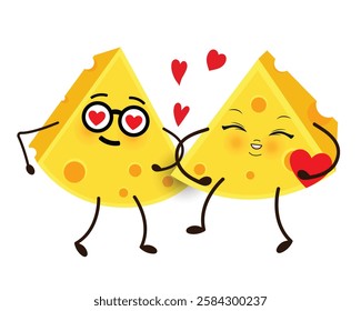 Valentines Day Greeting Card With Cartoon Cheesy Love 