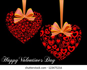 Valentine's Day Greeting Card with Composite Hearts, Vector Version