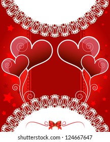 Valentine's Day Greeting Card with Composite Heart, Vector Version