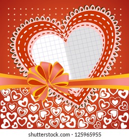 Valentine's Day Greeting Card with Composite Hearts, Vector Version