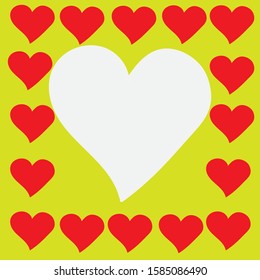 Valentine's day greeting card with a copy of the space in the form of a heart