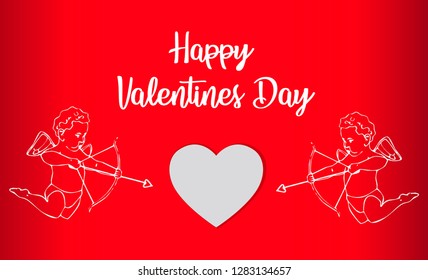 Valentines day greeting card with Cupid.love angel for Valentines day holidays vector