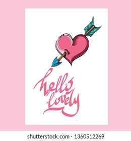 Valentine's day greeting card design template.