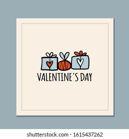 Valentine's day greeting card design. Love and Wedding Gifts. Vector illustration