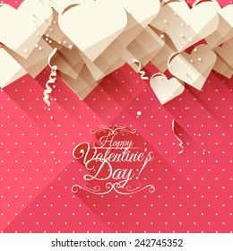 Valentine's Day greeting card - flat design style 