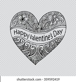 Valentine's day greeting card with floral heart shape
