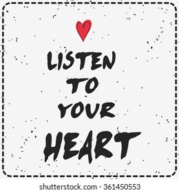 Valentine's day greeting card with hand drawn heart.
