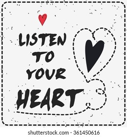 Valentine's day greeting card with hand drawn heart.