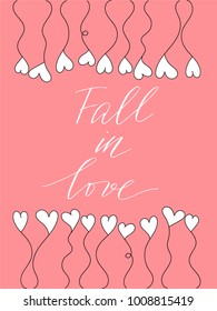 Valentines day greeting card handwritten text vector
