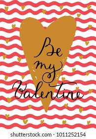 Valentines day greeting card handwritten text 