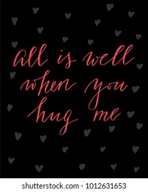 Valentines day greeting card handwritten text vector