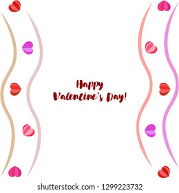 Valentine's Day greeting card with heart, vector background.