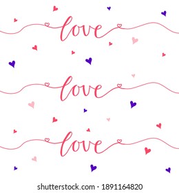 Valentine's day greeting card with heart and love pattern for happy valentines day . Vector illustration. Wallpaper, flyers, invitation, posters, brochure, banners.