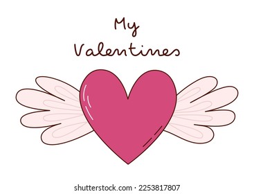 Valentine's Day greeting card with heart. Vector illustration