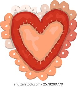 Valentine's day greeting card with heart. Vector illustration.