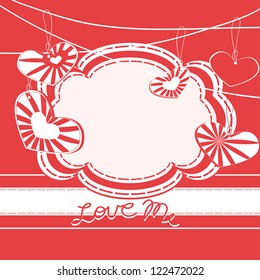 Valentines day greeting card with hearts