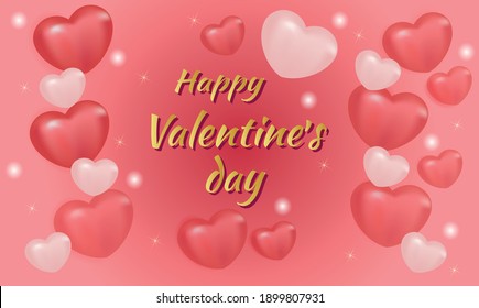 Valentine's Day greeting card with hearts