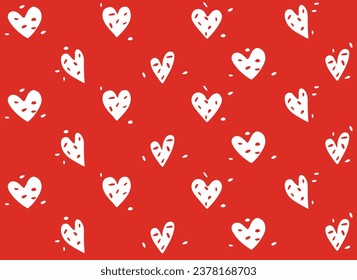 Valentine's day greeting card with hearts, vector illustration
