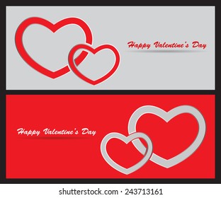 Valentine's Day greeting card with hearts. Vector illustration.