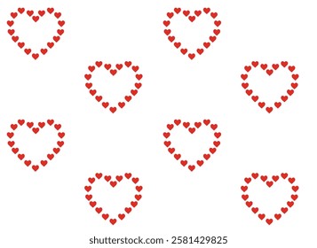 Valentine's day greeting card with hearts, vector illustration